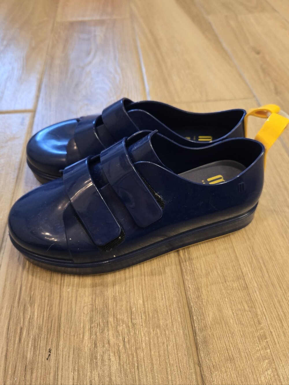 NWOT Mini Melissa Blue & Yellow Sneakers, 2 - Picture 3 of 7